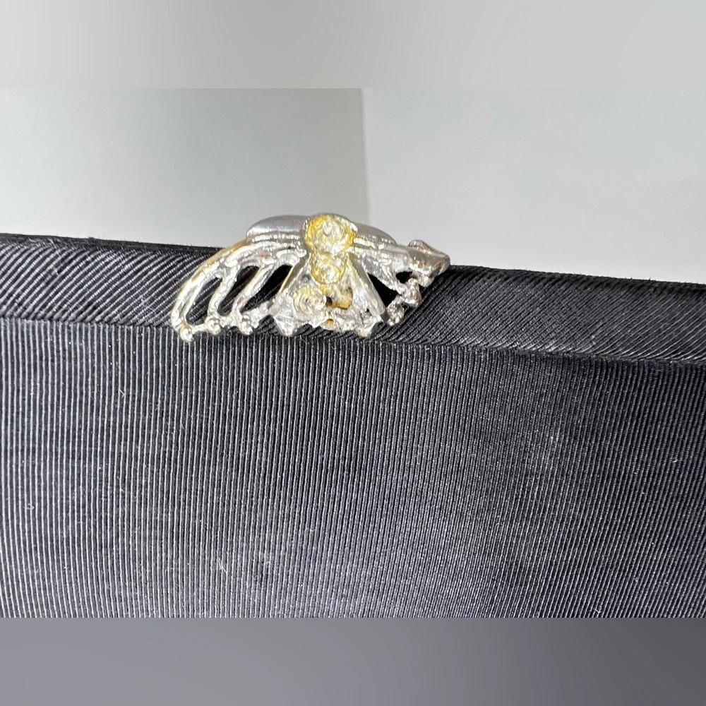 Vintage 1940s Black Clutch Purse with Coin Purse